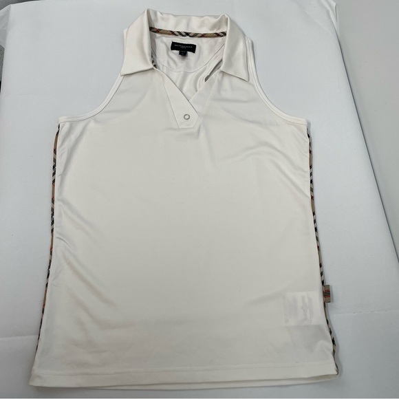 Burberry Tops - Burberry Golf Sleeveless Top Women’s S Ivory Collared Nova Check
